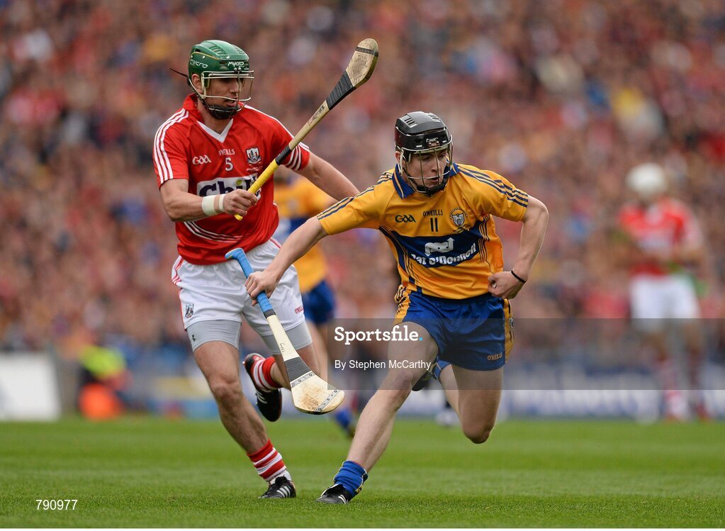 8 September 2013; Tony Kelly, Clare, in action against Brian Murphy, Cork. GAA Hurling All-Ireland Senior Championship Final, Cork v Clare, Croke Park, Dublin. Picture credit: Stephen McCarthy / SPORTSFILE
