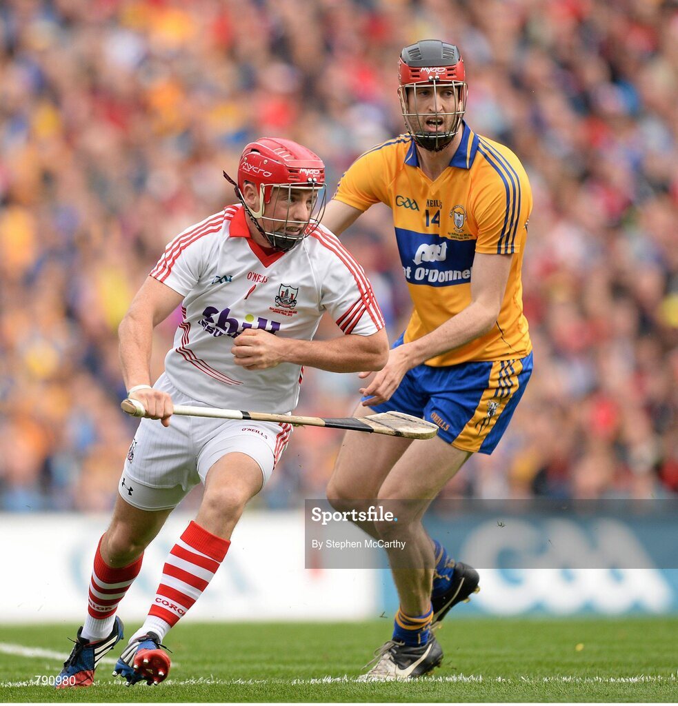 8 September 2013; Anthony Nash, Cork, in action against Darach Honan, Clare. GAA Hurling All-Ireland Senior Championship Final, Cork v Clare, Croke Park, Dublin. Picture credit: Stephen McCarthy / SPORTSFILE