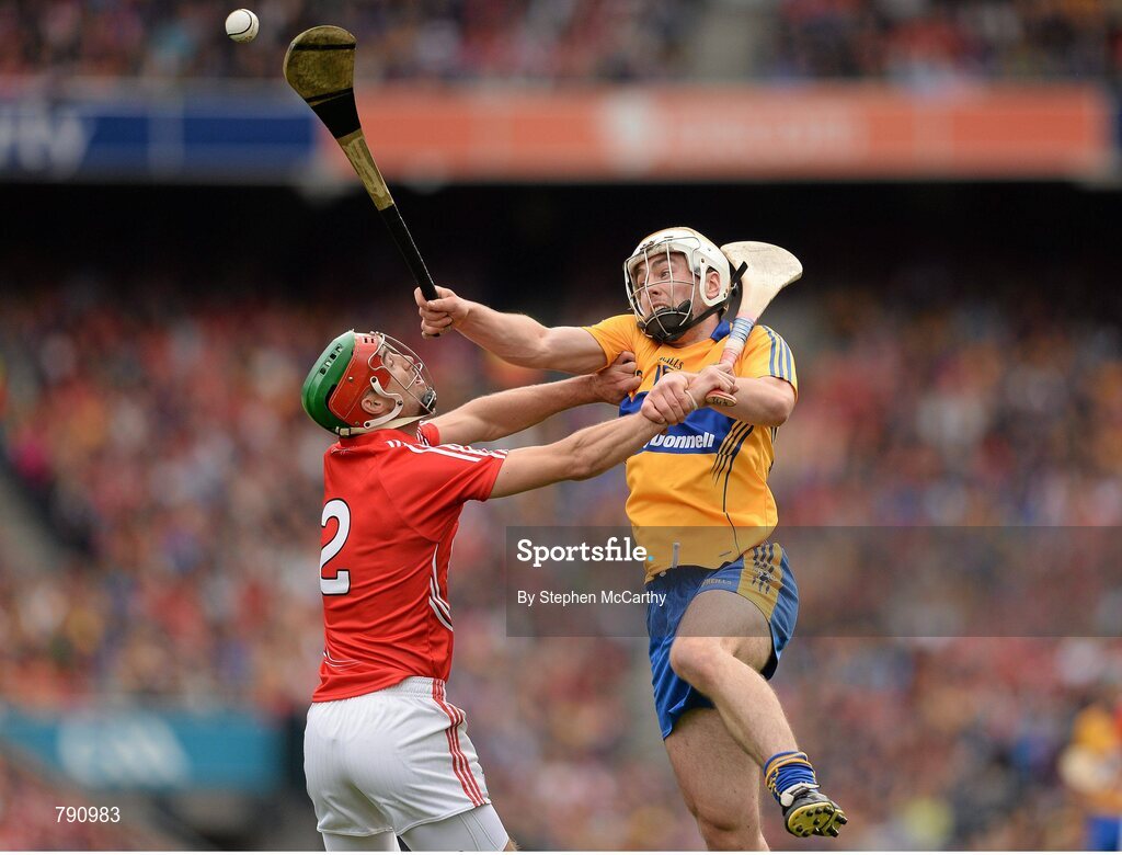 8 September 2013; Conor McGrath, Clare, in action against Stephen McDonnell, Cork. GAA Hurling All-Ireland Senior Championship Final, Cork v Clare, Croke Park, Dublin. Picture credit: Stephen McCarthy / SPORTSFILE