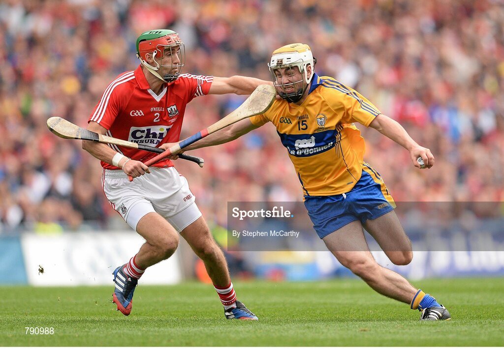 8 September 2013; Conor McGrath, Clare, in action against Stephen McDonnell, Cork. GAA Hurling All-Ireland Senior Championship Final, Cork v Clare, Croke Park, Dublin. Picture credit: Stephen McCarthy / SPORTSFILE