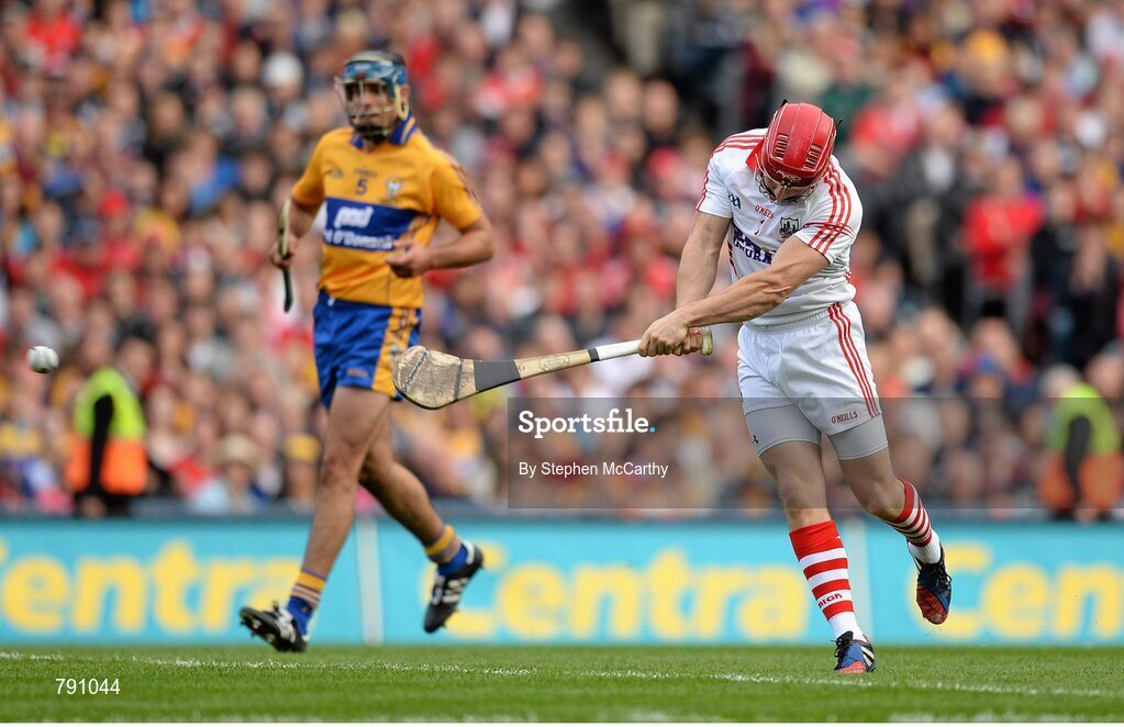 8 September 2013; Anthony Nash, Cork, shoots to score his side's second goal. GAA Hurling All-Ireland Senior Championship Final, Cork v Clare, Croke Park, Dublin. Picture credit: Stephen McCarthy / SPORTSFILE