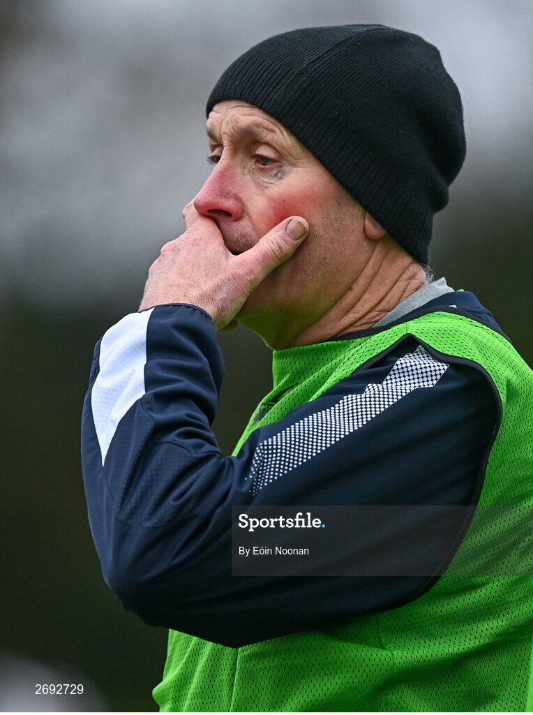 3 December 2023; Glanmire manager Vincy Barry during the Currentaccount.ie LGFA All-Ireland Intermediate Club Championship semi-final match between Glanmire, Cork, and Na Fianna, Meath, at Mallow GAA Grounds in Mallow, Cork. Photo by Eóin Noonan/Sportsfile