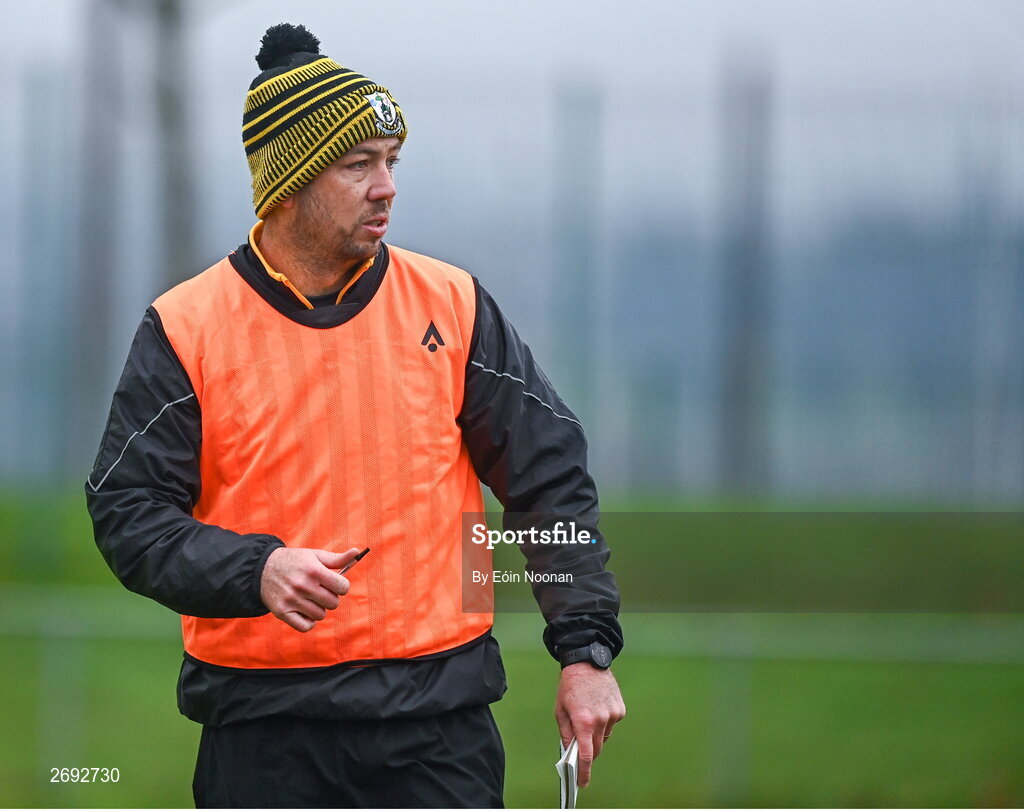 3 December 2023; Na Fianna manager Brian Queeney during the Currentaccount.ie LGFA All-Ireland Intermediate Club Championship semi-final match between Glanmire, Cork, and Na Fianna, Meath, at Mallow GAA Grounds in Mallow, Cork. Photo by Eóin Noonan/Sportsfile