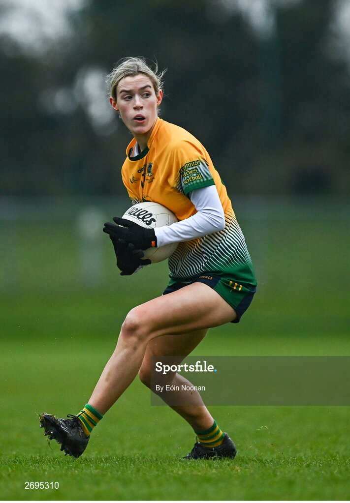 3 December 2023; Evie Twomey of Glanmire during the Currentaccount.ie LGFA All-Ireland Intermediate Club Championship semi-final match between Glanmire, Cork, and Na Fianna, Meath, at Mallow GAA Grounds in Mallow, Cork. Photo by Eóin Noonan/Sportsfile