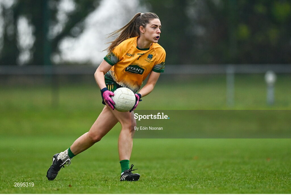 3 December 2023; Eibhlis Dillion of Glanmire during the Currentaccount.ie LGFA All-Ireland Intermediate Club Championship semi-final match between Glanmire, Cork, and Na Fianna, Meath, at Mallow GAA Grounds in Mallow, Cork. Photo by Eóin Noonan/Sportsfile