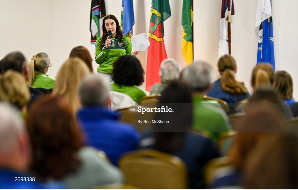 14 December 2023; Brid O'Dwyer, GAA community and health co-ordinator, during the Irish Life Connacht GAA Healthy Clubs recognition event at the Connacht GAA Centre of Excellence in Bekan, Mayo. Photo by Ben McShane/Sportsfile