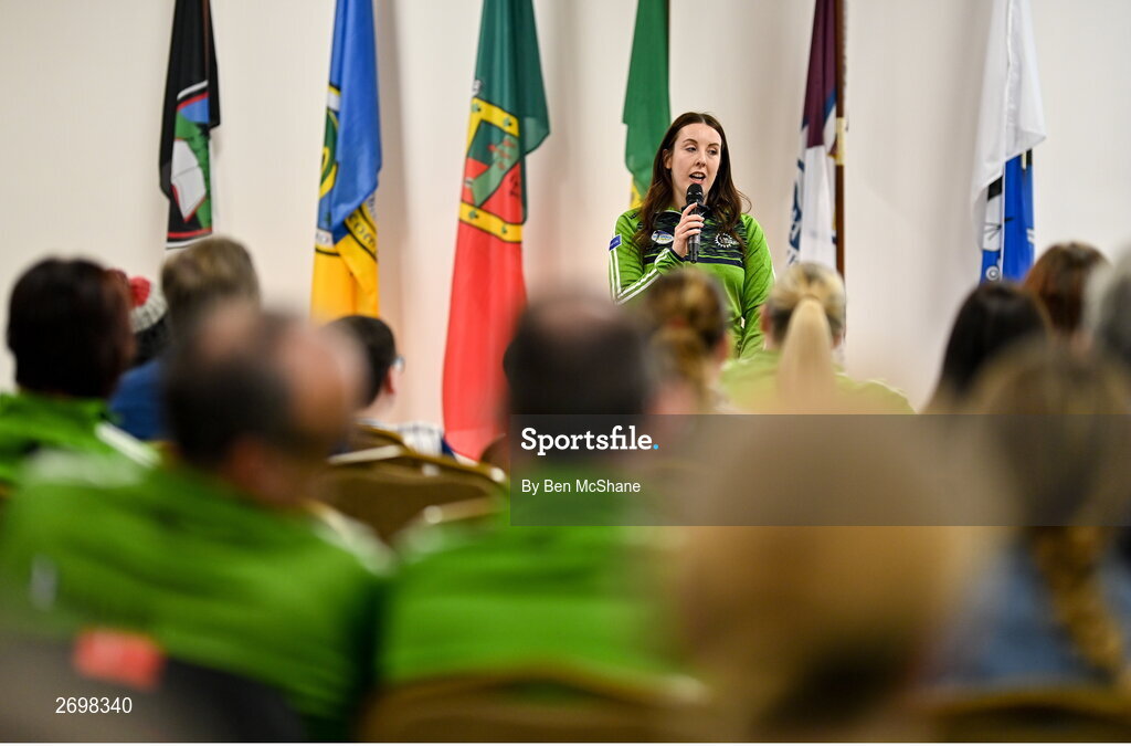 14 December 2023; Brid O'Dwyer, GAA community and health co-ordinator, during the Irish Life Connacht GAA Healthy Clubs recognition event at the Connacht GAA Centre of Excellence in Bekan, Mayo. Photo by Ben McShane/Sportsfile