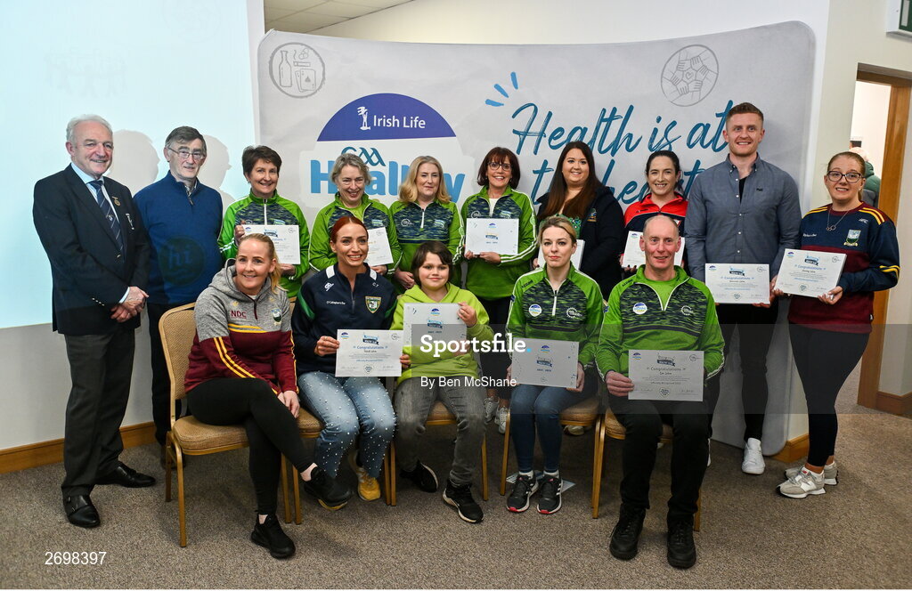 14 December 2023; Leitrim representatives during the Irish Life Connacht GAA Healthy Clubs recognition event at the Connacht GAA Centre of Excellence in Bekan, Mayo. Photo by Ben McShane/Sportsfile