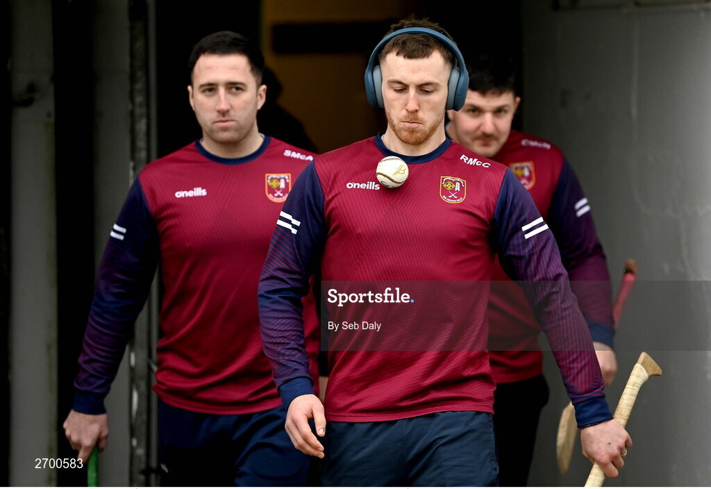 17 December 2023; Ryan McCambridge of Ruairí Óg Cushendall before the AIB GAA Hurling All-Ireland Club Championship semi-final match between O'Loughlin Gaels, Kilkenny, and Ruairí Óg Cushendall, Antrim, at Páirc Tailteann in Navan, Meath. Photo by Seb Daly/Sportsfile