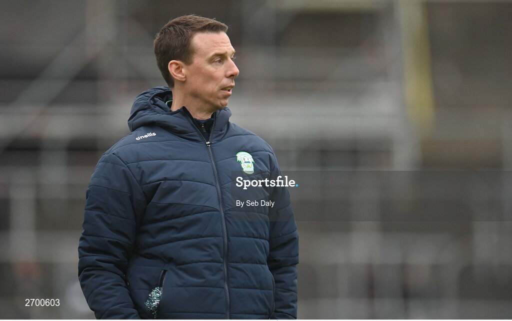 17 December 2023; O'Loughlin Gaels manager Brian Hogan before the AIB GAA Hurling All-Ireland Club Championship semi-final match between O'Loughlin Gaels, Kilkenny, and Ruairí Óg Cushendall, Antrim, at Páirc Tailteann in Navan, Meath. Photo by Seb Daly/Sportsfile