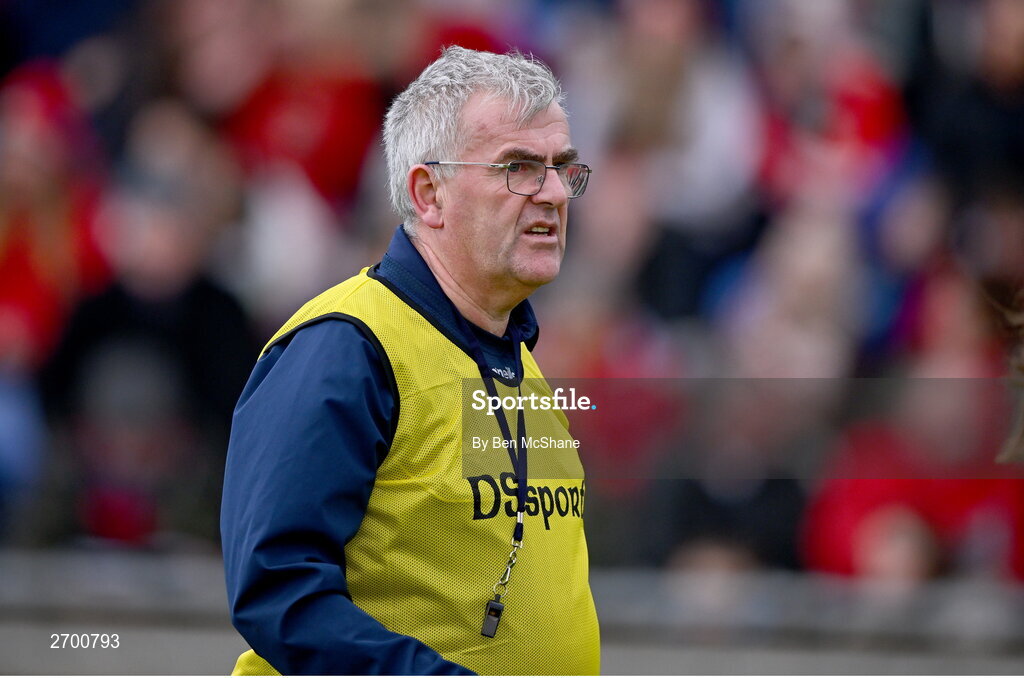 17 December 2023; Claremorris manager Aidan Brennan before the Currentaccount.ie LGFA All-Ireland Junior Club Championship final match between Claremorris of Mayo and O'Donovan Rossa of Cork at Parnell Park in Dublin. Photo by Ben McShane/Sportsfile