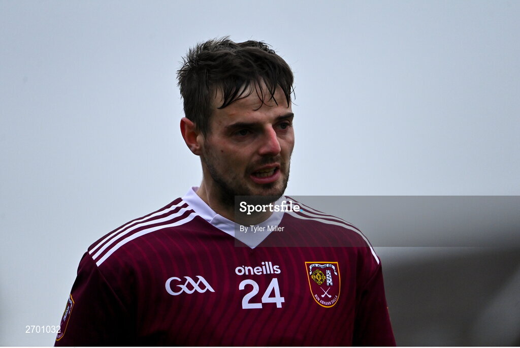 17 December 2023; Alex Delargy of Ruairí Óg Cushendall reacts after his side's defeat in the AIB GAA Hurling All-Ireland Club Championship semi-final match between O'Loughlin Gaels, Kilkenny, and Ruairí Óg Cushendall, Antrim, at Páirc Tailteann in Navan, Meath. Photo by Tyler Miller/Sportsfile