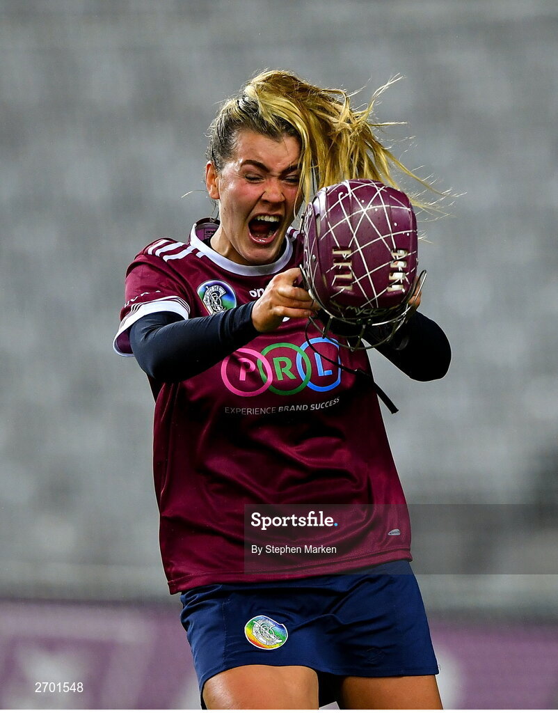 17 December 2023; Aoife Prendergast of Dicksboro after her side's victory in the AIB Camogie All-Ireland Senior Club Championship final match between Dicksboro of Kilkenny and Sarsfields of Galway at Croke Park in Dublin. Photo by Stephen Marken/Sportsfile