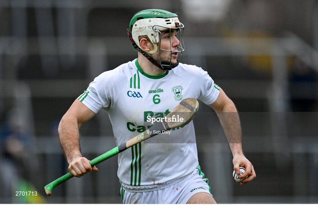 17 December 2023; Paddy Deegan of O’Loughlin Gaels during the AIB GAA Hurling All-Ireland Club Championship semi-final match between O'Loughlin Gaels, Kilkenny, and Ruairí Óg Cushendall, Antrim, at Páirc Tailteann in Navan, Meath. Photo by Seb Daly/Sportsfile