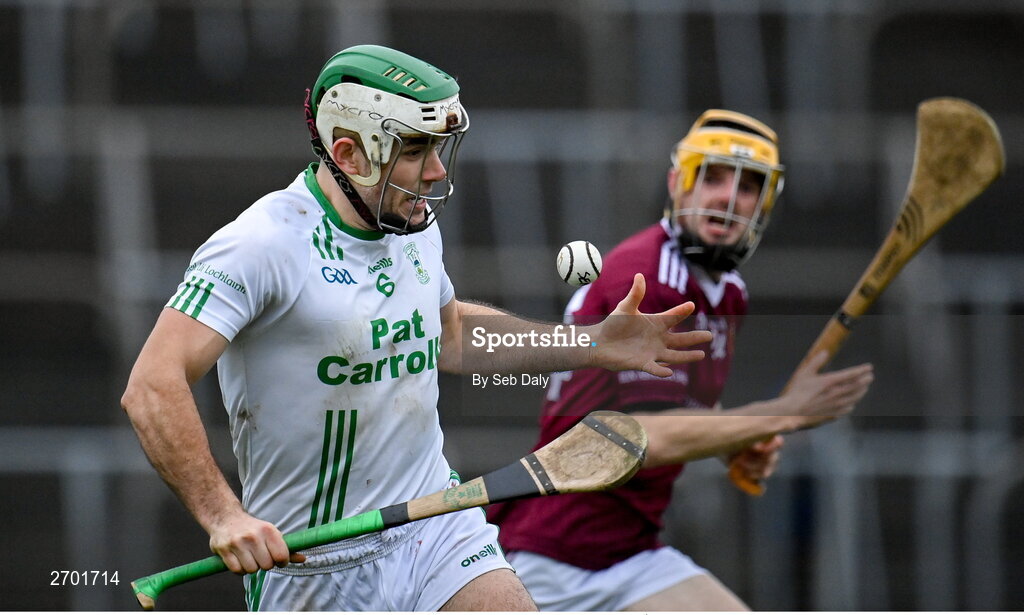 17 December 2023; Paddy Deegan of O’Loughlin Gaels during the AIB GAA Hurling All-Ireland Club Championship semi-final match between O'Loughlin Gaels, Kilkenny, and Ruairí Óg Cushendall, Antrim, at Páirc Tailteann in Navan, Meath. Photo by Seb Daly/Sportsfile