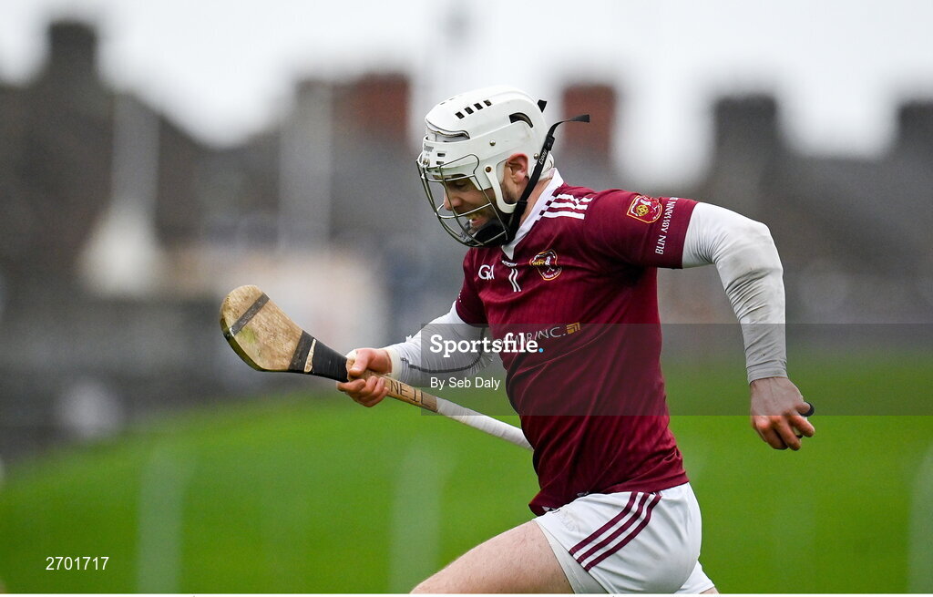 17 December 2023; Neil McManus of Ruairí Óg Cushendall during the AIB GAA Hurling All-Ireland Club Championship semi-final match between O'Loughlin Gaels, Kilkenny, and Ruairí Óg Cushendall, Antrim, at Páirc Tailteann in Navan, Meath. Photo by Seb Daly/Sportsfile