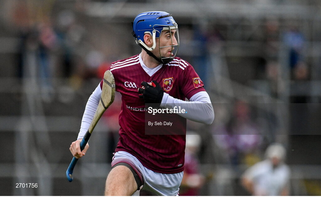 17 December 2023; Scott Walsh of Ruairí Óg Cushendall during the AIB GAA Hurling All-Ireland Club Championship semi-final match between O'Loughlin Gaels, Kilkenny, and Ruairí Óg Cushendall, Antrim, at Páirc Tailteann in Navan, Meath. Photo by Seb Daly/Sportsfile