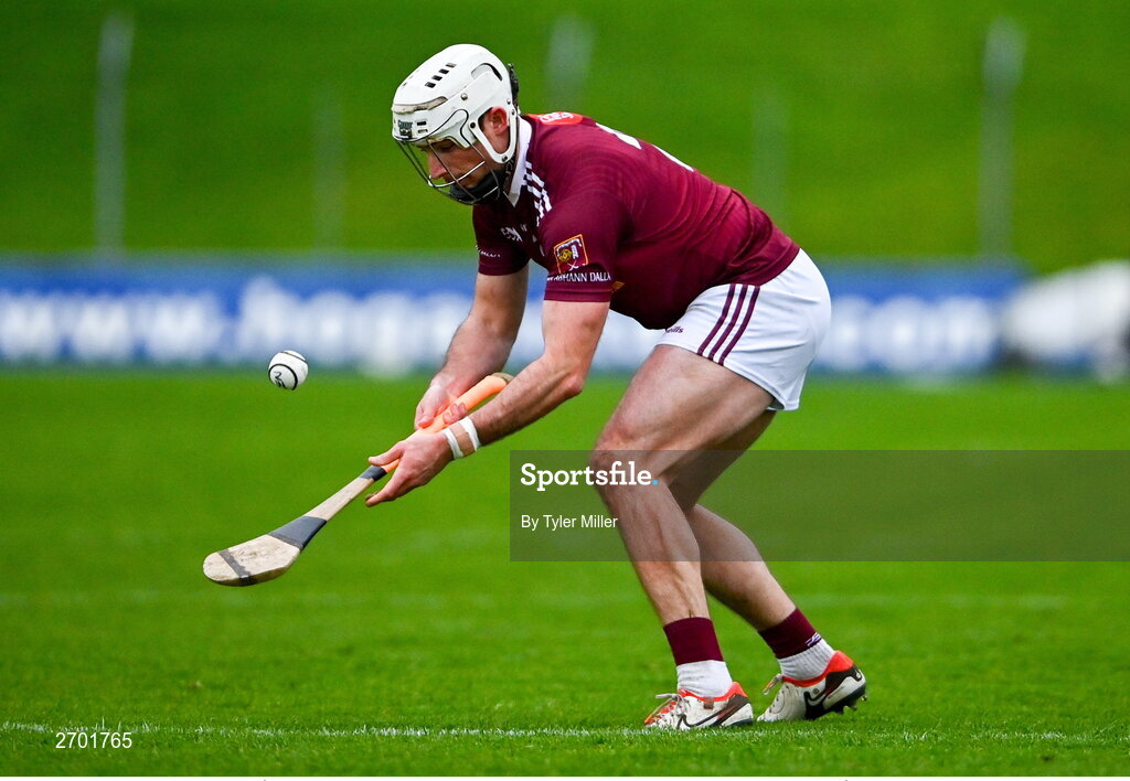 17 December 2023; Paddy Burke of Ruairí Óg Cushendall during the AIB GAA Hurling All-Ireland Club Championship semi-final match between O'Louglin Gaels, Kilkenny, and Ruairí Óg Cushendall, Antrim, at Páirc Tailteann in Navan, Meath. Photo by Tyler Miller/Sportsfile