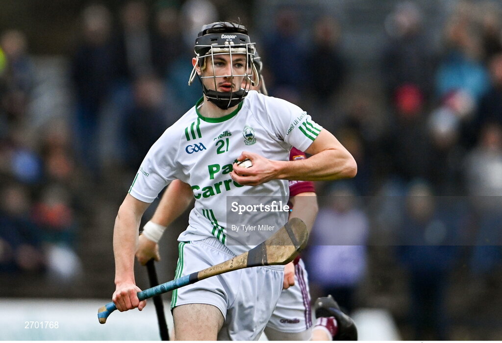 17 December 2023; Conor Kelly of O’Loughlin Gaels during the AIB GAA Hurling All-Ireland Club Championship semi-final match between O'Louglin Gaels, Kilkenny, and Ruairí Óg Cushendall, Antrim, at Páirc Tailteann in Navan, Meath. Photo by Tyler Miller/Sportsfile