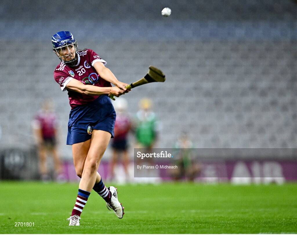 17 December 2023; Lucinda Gahan of Dicksboro during the AIB Camogie All-Ireland Senior Club Championship final match between Dicksboro of Kilkenny and Sarsfields of Galway at Croke Park in Dublin. Photo by Piaras Ó Mídheach/Sportsfile
