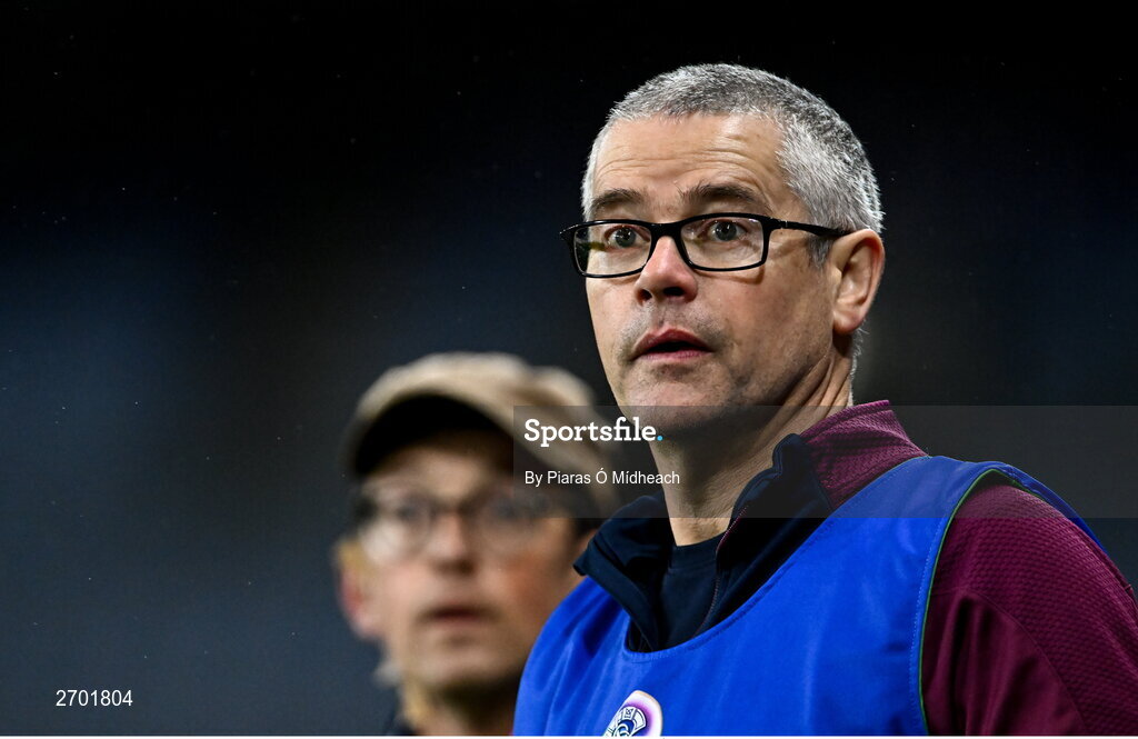 17 December 2023; Dicksboro manager Donal Carroll during the AIB Camogie All-Ireland Senior Club Championship final match between Dicksboro of Kilkenny and Sarsfields of Galway at Croke Park in Dublin. Photo by Piaras Ó Mídheach/Sportsfile