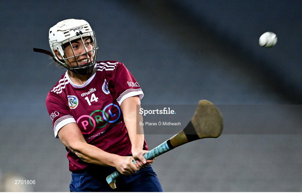 17 December 2023; Orla Hanrick of Dicksboro during the AIB Camogie All-Ireland Senior Club Championship final match between Dicksboro of Kilkenny and Sarsfields of Galway at Croke Park in Dublin. Photo by Piaras Ó Mídheach/Sportsfile