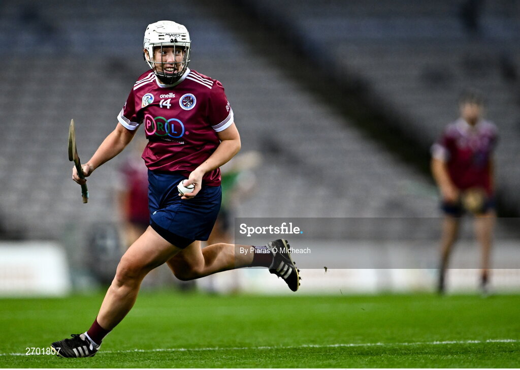 17 December 2023; Orla Hanrick of Dicksboro during the AIB Camogie All-Ireland Senior Club Championship final match between Dicksboro of Kilkenny and Sarsfields of Galway at Croke Park in Dublin. Photo by Piaras Ó Mídheach/Sportsfile