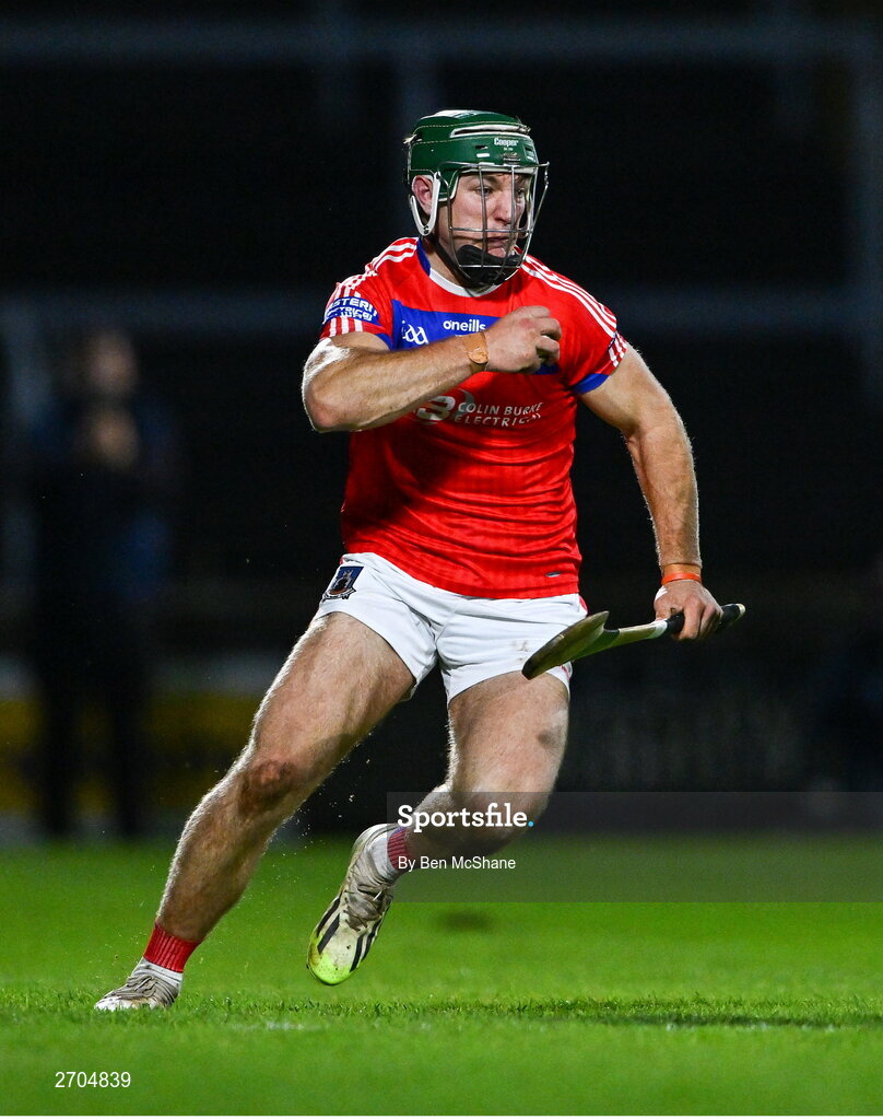 16 December 2023; Fintan Burke of St Thomas' during the AIB GAA Hurling All-Ireland Senior Club Championship semi-final match between St Thomas' of Galway and Ballygunner of Waterford at Laois Hire O'Moore Park in Portlaoise, Laois. Photo by Ben McShane/Sportsfile