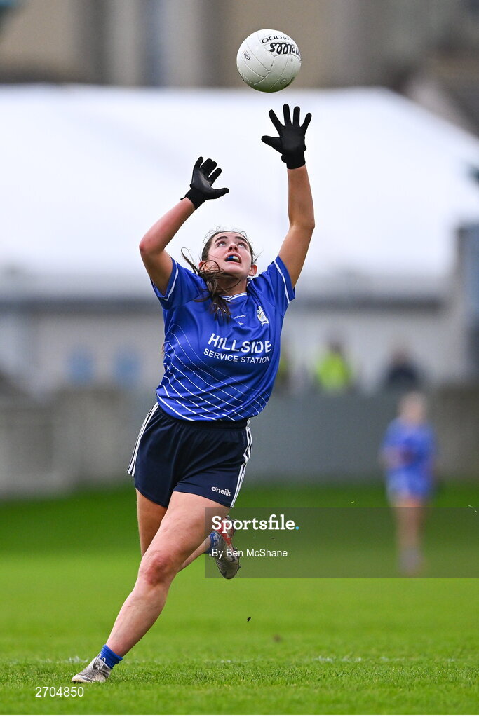17 December 2023; Alana Fitzpatrick of Claremorris during the Currentaccount.ie LGFA All-Ireland Junior Club Championship final match between Claremorris of Mayo and O'Donovan Rossa of Cork at Parnell Park in Dublin. Photo by Ben McShane/Sportsfile