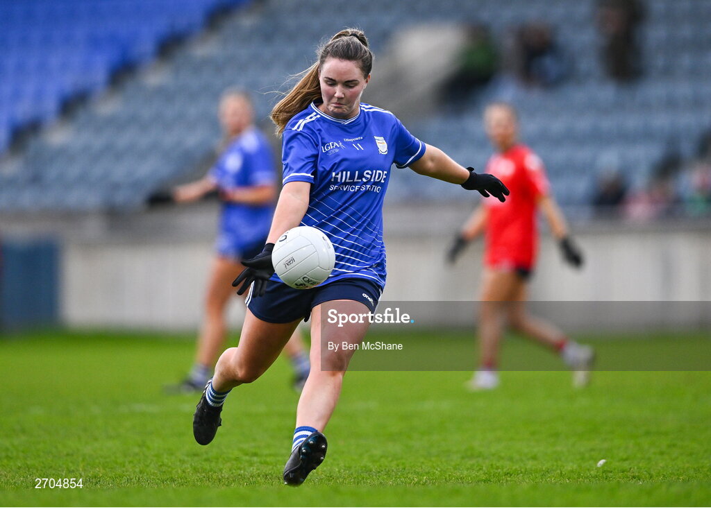 17 December 2023; Rebecca Kean of Claremorris during the Currentaccount.ie LGFA All-Ireland Junior Club Championship final match between Claremorris of Mayo and O'Donovan Rossa of Cork at Parnell Park in Dublin. Photo by Ben McShane/Sportsfile