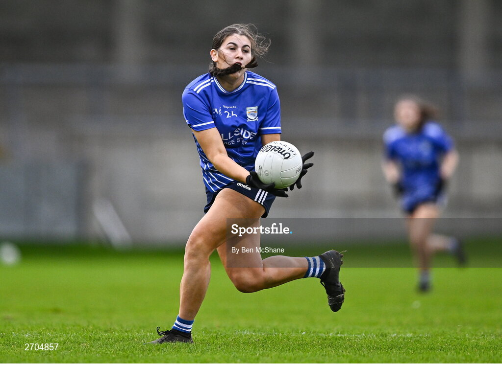 17 December 2023; Deirbhile Horkan of Claremorris during the Currentaccount.ie LGFA All-Ireland Junior Club Championship final match between Claremorris of Mayo and O'Donovan Rossa of Cork at Parnell Park in Dublin. Photo by Ben McShane/Sportsfile