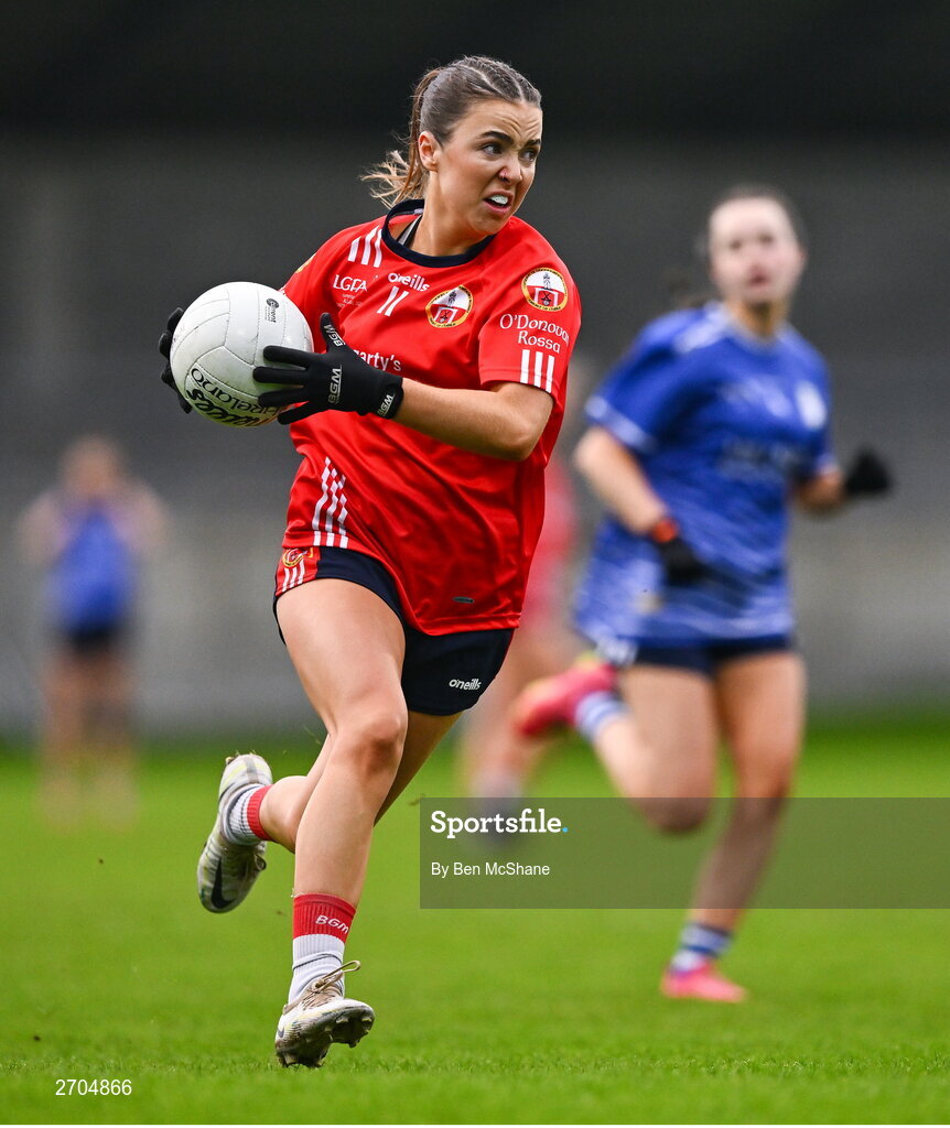 17 December 2023; Emma Hurley of O'Donovan Rossa during the Currentaccount.ie LGFA All-Ireland Junior Club Championship final match between Claremorris of Mayo and O'Donovan Rossa of Cork at Parnell Park in Dublin. Photo by Ben McShane/Sportsfile