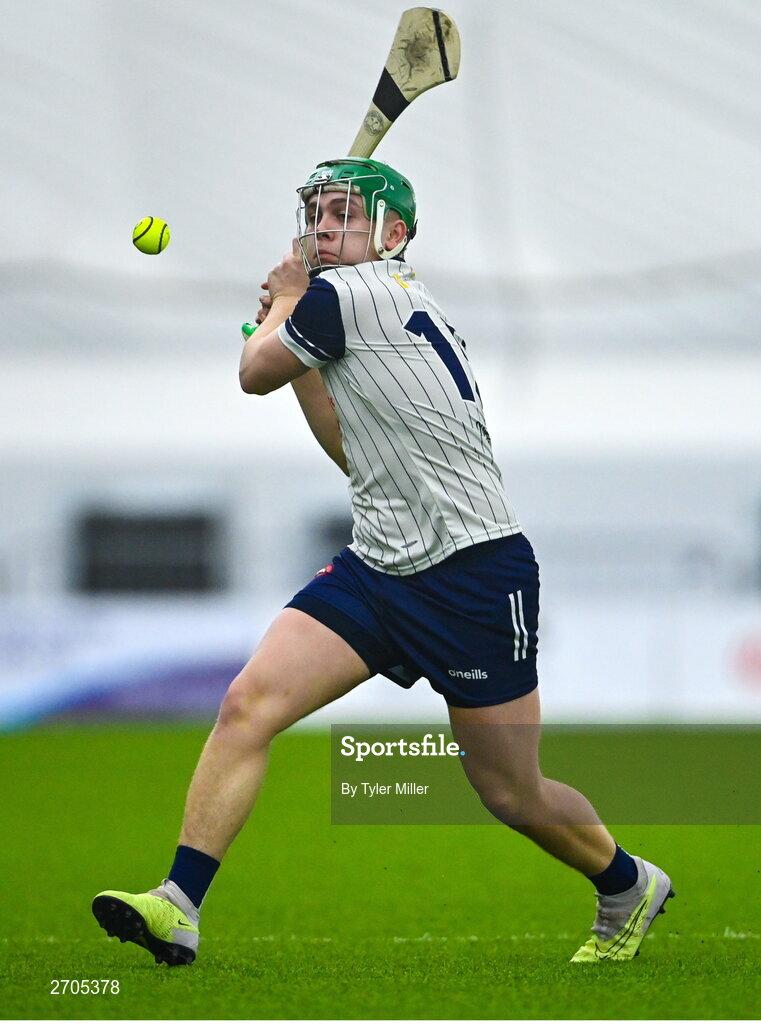 4 January 2024; Aidan Organ of New York during the Connacht Hurling League semi-final match between Galway and New York at University of Galway Connacht GAA AirDome in Bekan, Mayo. Photo by Tyler Miller/Sportsfile