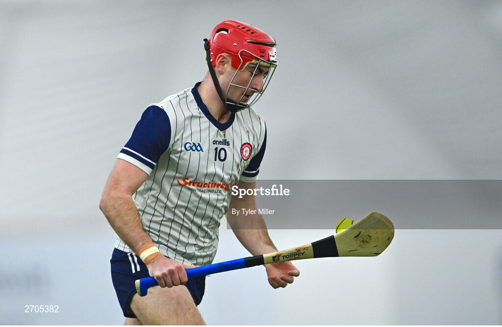 4 January 2024; AJ Willis of New York during the Connacht Hurling League semi-final match between Galway and New York at University of Galway Connacht GAA AirDome in Bekan, Mayo. Photo by Tyler Miller/Sportsfile