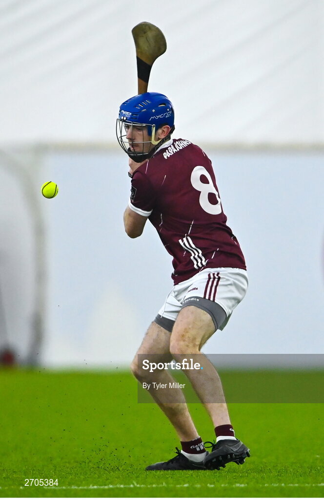 4 January 2024; Seanie Joyce of Galway during the Connacht Hurling League semi-final match between Galway and New York at University of Galway Connacht GAA AirDome in Bekan, Mayo. Photo by Tyler Miller/Sportsfile