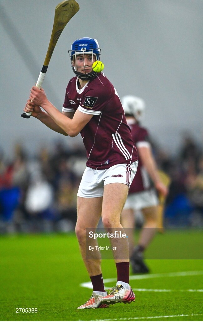 4 January 2024; Cathal O'Hanlon of Galway during the Connacht Hurling League semi-final match between Galway and New York at University of Galway Connacht GAA AirDome in Bekan, Mayo. Photo by Tyler Miller/Sportsfile