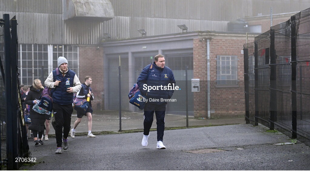 7 January 2024; Kilmacud Crokes manager Robbie Brennan arrives ahead of the AIB GAA Football All-Ireland Senior Club Championship semi-final match between Kilmacud Crokes of Dublin, and Glen of Derry, at Páirc Esler in Newry, Down. Photo by Daire Brennan/Sportsfile