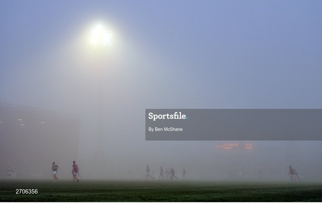 7 January 2024; A general view of the action during the AIB GAA Football All-Ireland Senior Club Championship semi-final match between Kilmacud Crokes of Dublin, and Glen of Derry, at Páirc Esler in Newry, Down. Photo by Ben McShane/Sportsfile