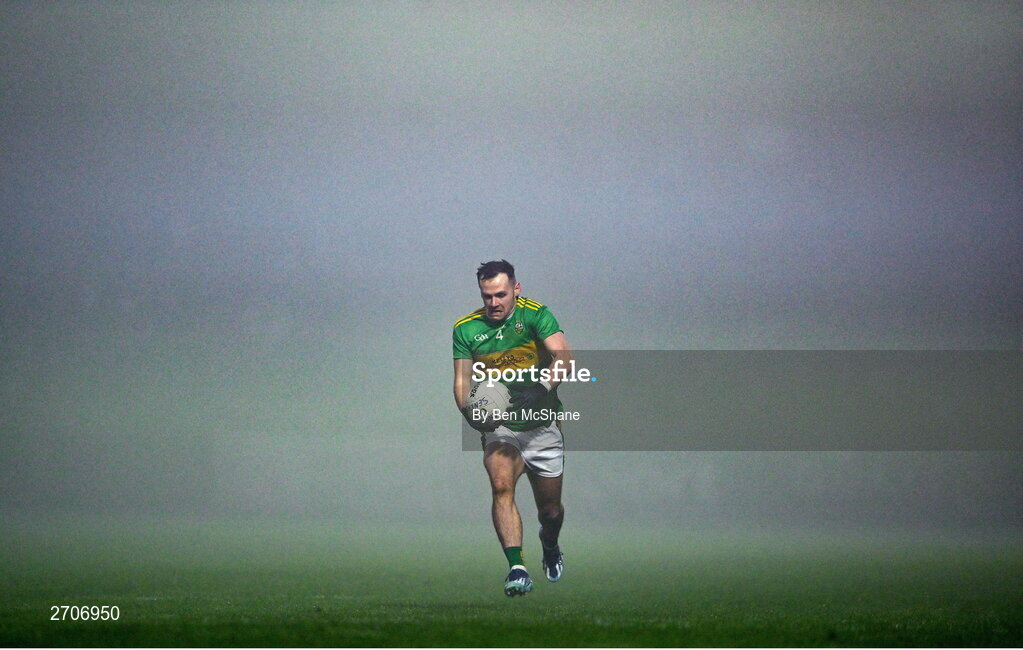 7 January 2024; Connor Carville of Glen during the AIB GAA Football All-Ireland Senior Club Championship semi-final match between Kilmacud Crokes of Dublin, and Glen of Derry, at Páirc Esler in Newry, Down. Photo by Ben McShane/Sportsfile