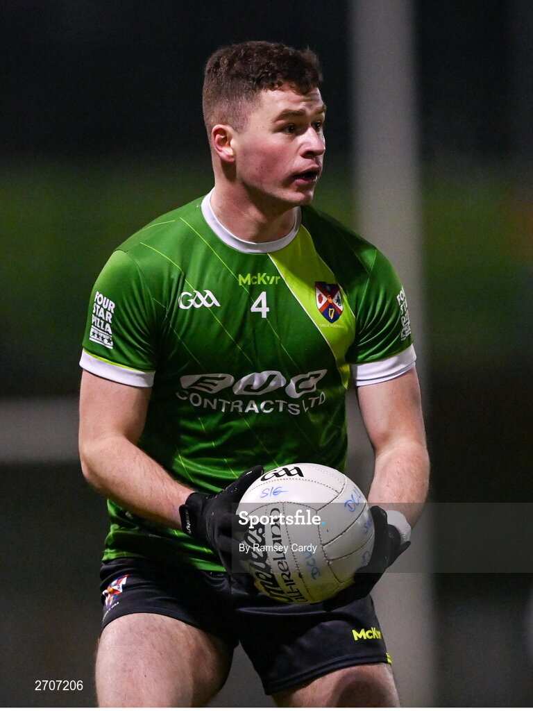 9 January 2024; Brian Conway of Queens during the Electric Ireland Higher Education GAA Sigerson Cup Round 1 match between Queens University Belfast and DCU at The Dub at Queen’s Sport in Belfast. Photo by Ramsey Cardy/Sportsfile