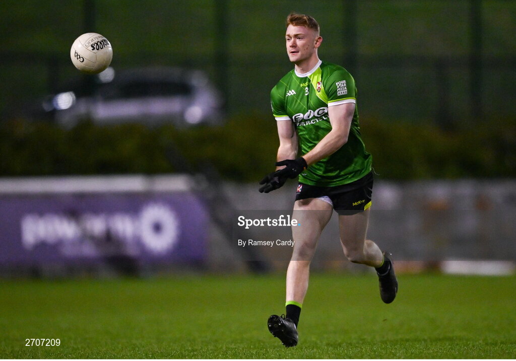 9 January 2024; Eoin Corry of Queens during the Electric Ireland Higher Education GAA Sigerson Cup Round 1 match between Queens University Belfast and DCU at The Dub at Queen’s Sport in Belfast. Photo by Ramsey Cardy/Sportsfile