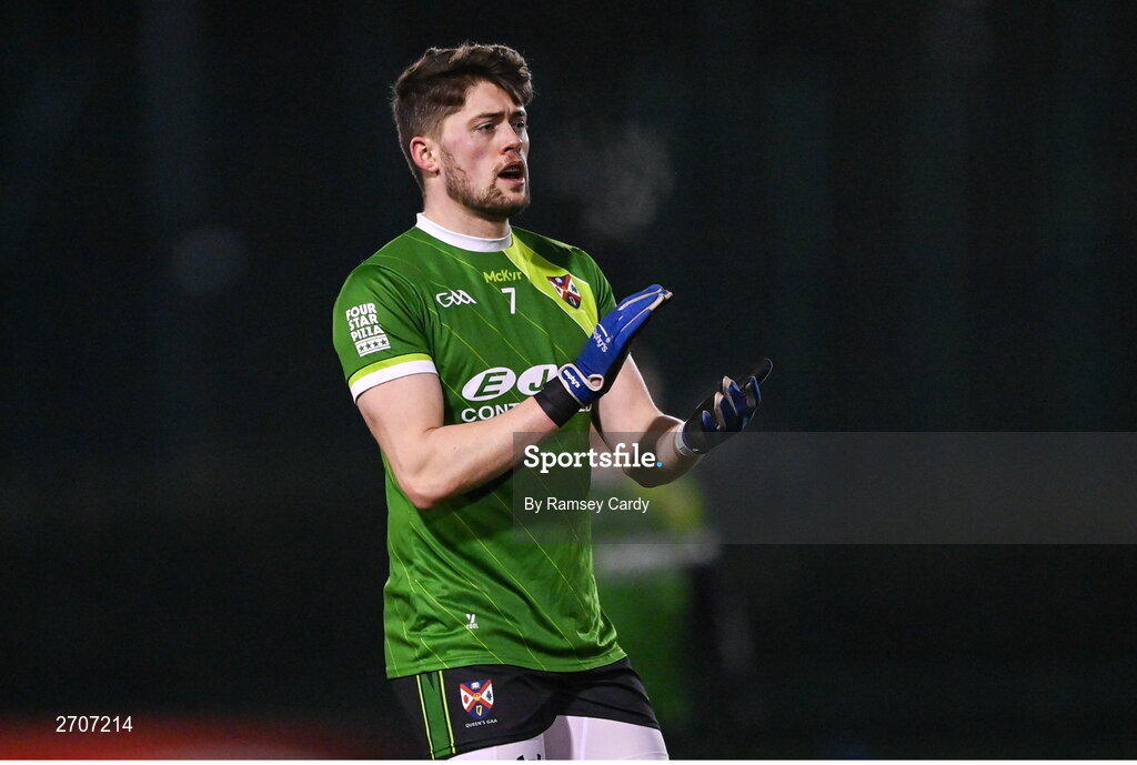 9 January 2024; Matthew Murnaghan of Queens during the Electric Ireland Higher Education GAA Sigerson Cup Round 1 match between Queens University Belfast and DCU at The Dub at Queen’s Sport in Belfast. Photo by Ramsey Cardy/Sportsfile