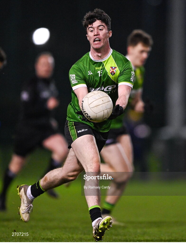 9 January 2024; Joe Tunney of Queens during the Electric Ireland Higher Education GAA Sigerson Cup Round 1 match between Queens University Belfast and DCU at The Dub at Queen’s Sport in Belfast. Photo by Ramsey Cardy/Sportsfile