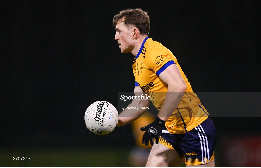 9 January 2024; Shane O'Donnell of DCU during the Electric Ireland Higher Education GAA Sigerson Cup Round 1 match between Queens University Belfast and DCU at The Dub at Queen’s Sport in Belfast. Photo by Ramsey Cardy/Sportsfile