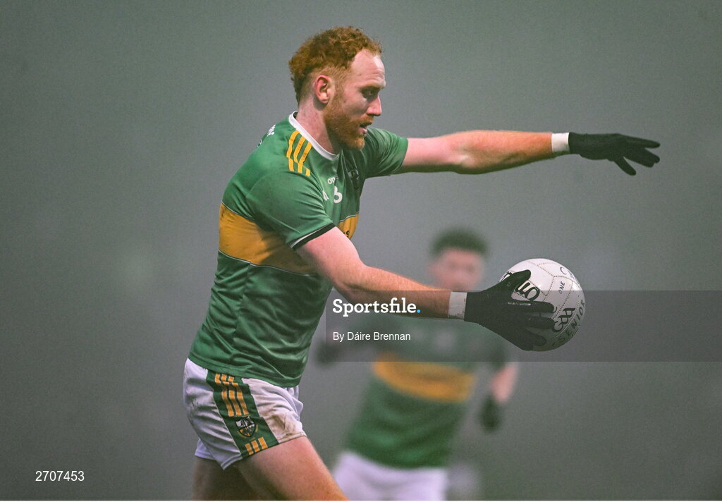 7 January 2024; Conor Glass of Glen during the AIB GAA Football All-Ireland Senior Club Championship semi-final match between Kilmacud Crokes of Dublin, and Glen of Derry, at Páirc Esler in Newry, Down. Photo by Daire Brennan/Sportsfile