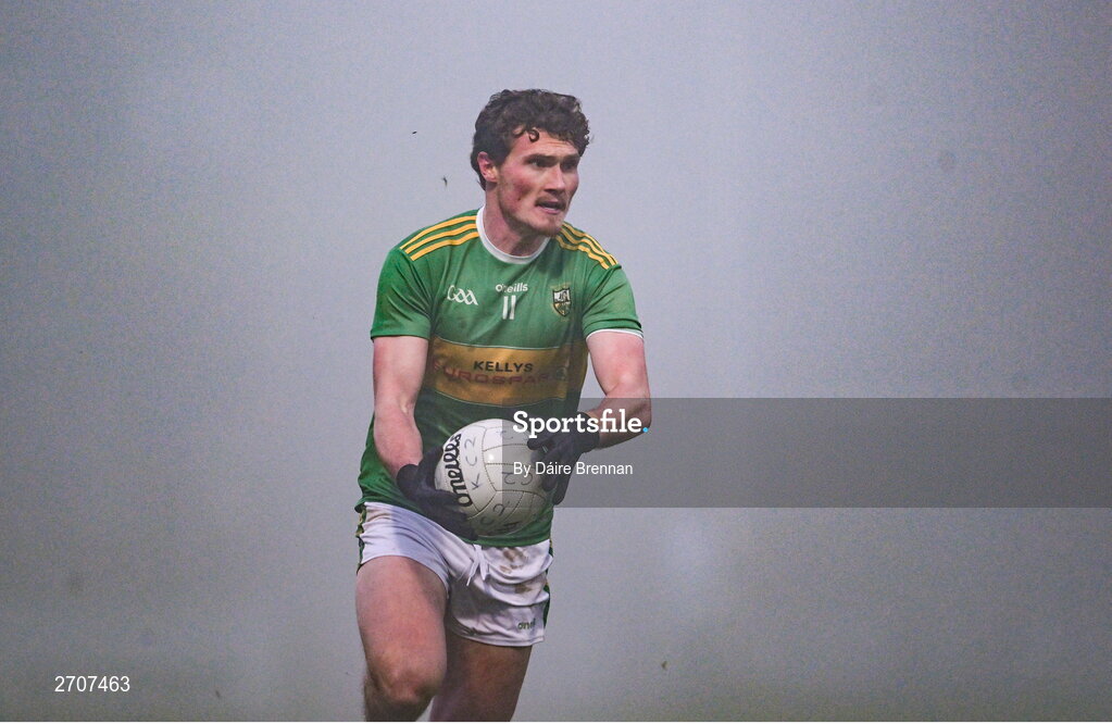 7 January 2024; Jack Doherty of Glen during the AIB GAA Football All-Ireland Senior Club Championship semi-final match between Kilmacud Crokes of Dublin, and Glen of Derry, at Páirc Esler in Newry, Down. Photo by Daire Brennan/Sportsfile