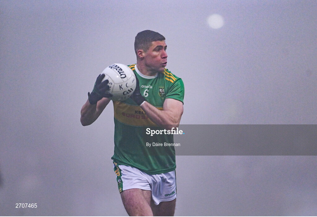 7 January 2024; Ciarán McFaul of Glen during the AIB GAA Football All-Ireland Senior Club Championship semi-final match between Kilmacud Crokes of Dublin, and Glen of Derry, at Páirc Esler in Newry, Down. Photo by Daire Brennan/Sportsfile