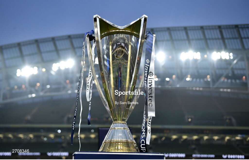 13 January 2024; A general view of the Investec Champions Cup before the Investec Champions Cup Pool 4 Round 3 match between Leinster and Stade Francais at the Aviva Stadium in Dublin. Photo by Sam Barnes/Sportsfile