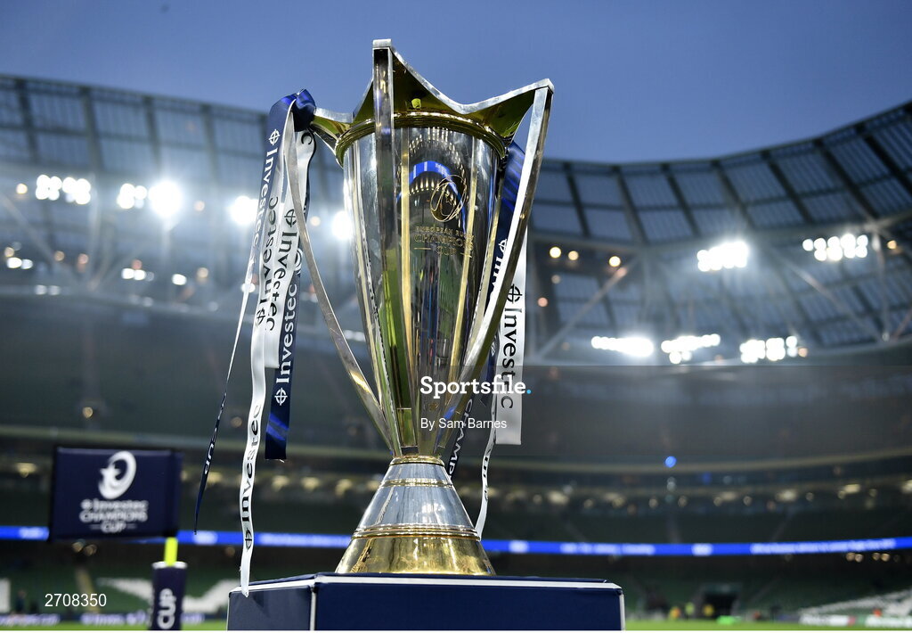13 January 2024; A general view of the Investec Champions Cup before the Investec Champions Cup Pool 4 Round 3 match between Leinster and Stade Francais at the Aviva Stadium in Dublin. Photo by Sam Barnes/Sportsfile
