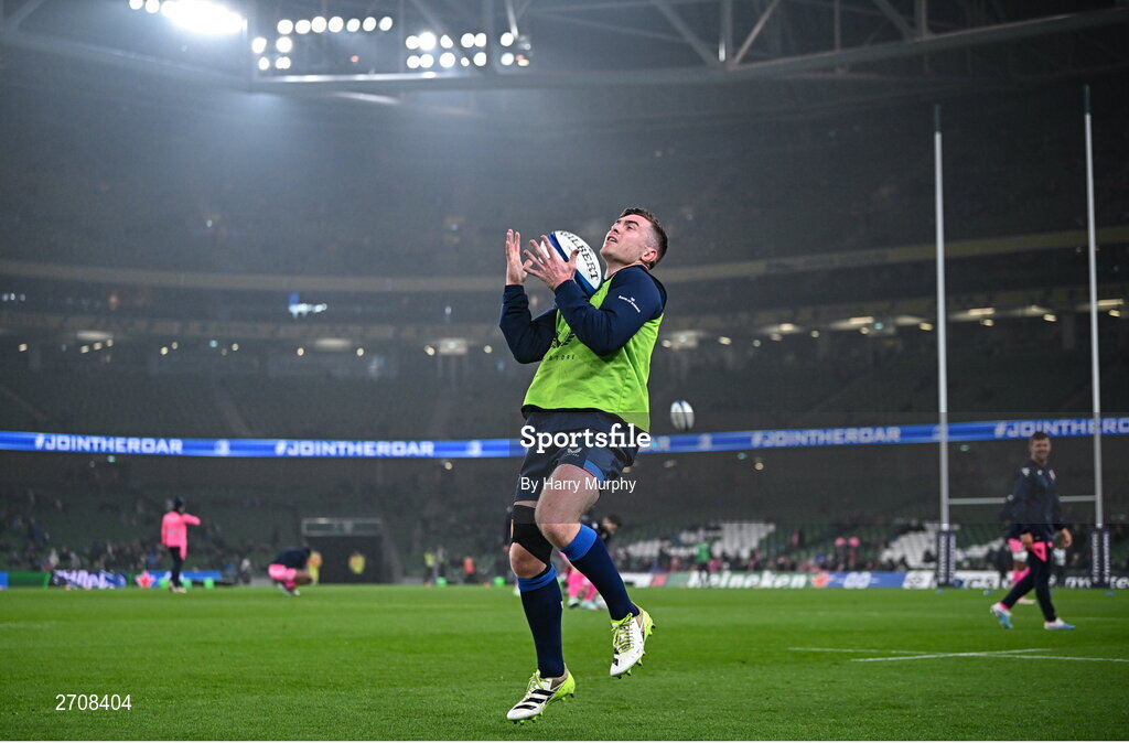 13 January 2024; Luke McGrath of Leinster before the Investec Champions Cup Pool 4 Round 3 match between Leinster and Stade Francais at the Aviva Stadium in Dublin. Photo by Harry Murphy/Sportsfile